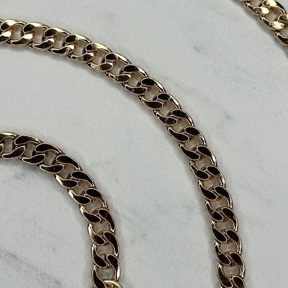 Gold Tone Flat Chain Link Purse Handbag Replacement Strap 47" ✨ - Picture 8 of 12
